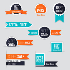 Wall Mural - Set of sale banner collection, discount tag, special offer banner. Vector illustration