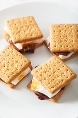 Wall Mural - homemade marshmallow s'mores with chocolate on crackers