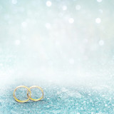 Fototapeta  - Soft Flyer or web banner With Two wedding Gold Rings