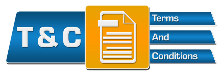 T And C - Terms And Conditions Blue Orange Rounded Squares Horizontal 