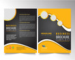 © darion - Brochure Template Design, yellow shapes on black background