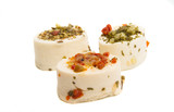 Fototapeta Londyn - French cheese with spices isolated