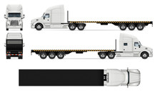 Flatbed Truck Realistic Vector Illustration
