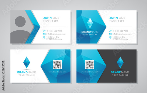 Fotografía Modern geometric business card with photo