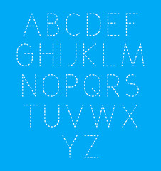 Aufkleber - Vector dotted line font. Modern geometric stylized letters.