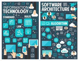 Poster - Vector brochure for information technology