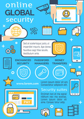 Poster - Vector poster for online global security