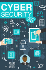 Poster - Vector poster of online cyber security