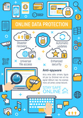 Aufkleber - Vector poster of internet online data protection