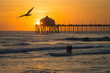 Pacific Coast Pier at sunset, Huntington Beach, CA