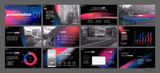 Wall Mural - presentation template. gradient elements for slide presentations on a white background. use also as 