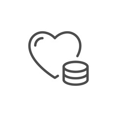 Donation line icon