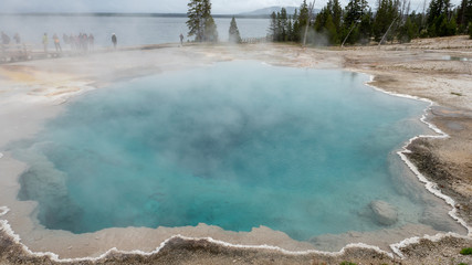 Bright Blue Yellowstone Geyser