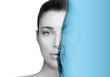 Face portrait of a beautiful woman. Skin care concept
