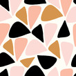 vector abstract geometric seamless repeat pattern in pink, gold, black and white