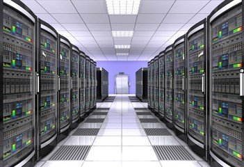 network workstation server room 3d illustration