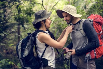 Wall Mural - Trekking in a forest