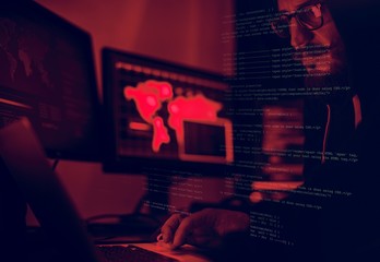 Wall Mural - diverse computer hacking shoot