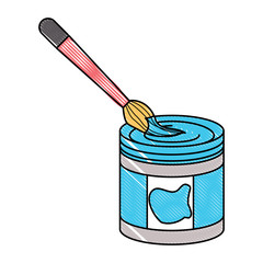 Canvas Print - paint jar and brush icon