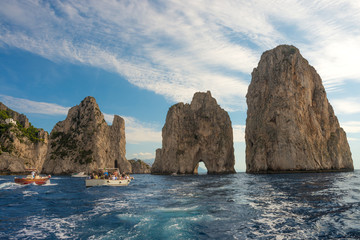 Faraglioni formations, Amalfi coast, Italy