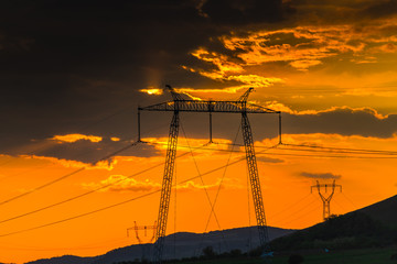 Sticker - Pylons at the sunset