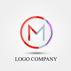 Poster - Abstract M letter logo vector logo, symbol, icon for logo company