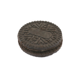 Poster - Chocolate cookie with filling isolated