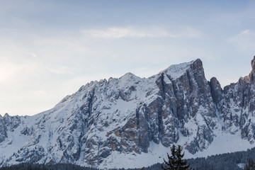 Wall Mural - Winter Clouds in Dolomites Mountains 