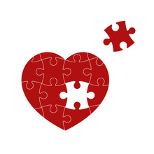 Red Puzzle Heart