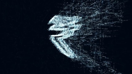 Wall Mural - digital intro animation sign rupee