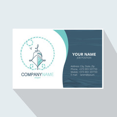 Marine abstract logo design Corporate Business card. Element for design business cards, invitations, gift cards, flyers and brochures