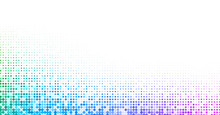 White Background With Colorful Dotted Halftone Pattern.