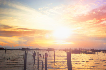 Wall Mural - dramatic sunset and sunrise sky