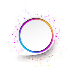 Wall Mural - white communication background with colorful network.