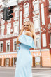 © Kiselov - beautiful young girl in a blue dress - street photo Kharkov