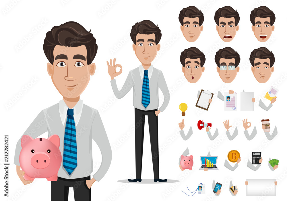 Business man in office style clothes Stock Vector | Adobe Stock