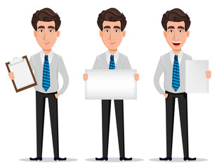 Wall Mural - Business man in office style clothes