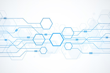 Abstract hexagon background , Technology polygonal concept