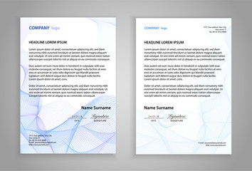 letterhead template (printable business letter layout). modern examples of corporate identity design