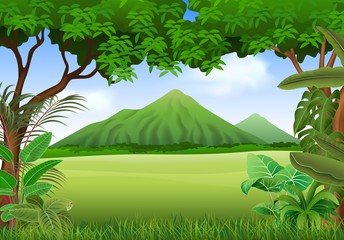Illustration of beautiful natural landscape background