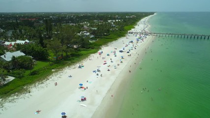 Wall Mural - Naples Beach Florida aerial drone footage scenic 4k