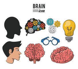 Wall Mural - Set of human brains icons vector illustration graphic design