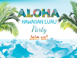 Wall Mural - Aloha Hawaii. Best creative design for poster, flyer, presentation. Vector background.