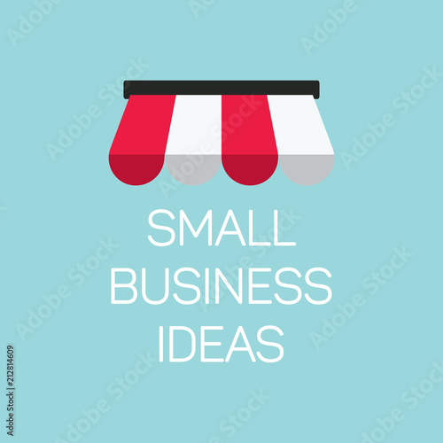 Fotografía flat concept small business illustration, local store banner on blue background