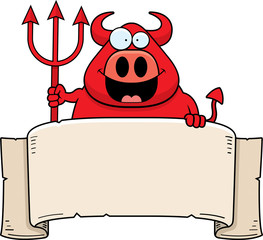 Canvas Print - Cartoon Devil Banner