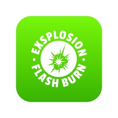 Wall Mural - Flash explosion icon green vector isolated on white background