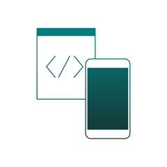 Smartphone and programming symbol vector illustration graphic design