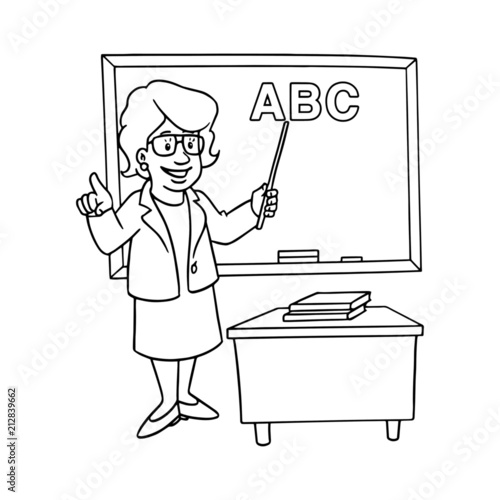 Teacher Cartoon Illustration Isolated On White Background For Children Color Book Buy This Stock Vector And Explore Similar Vectors At Adobe Stock Adobe Stock