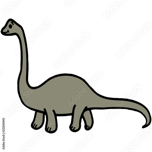 Diplodocus Cartoon Illustration Isolated On White Background For Children Color Book Stock Vector Adobe Stock