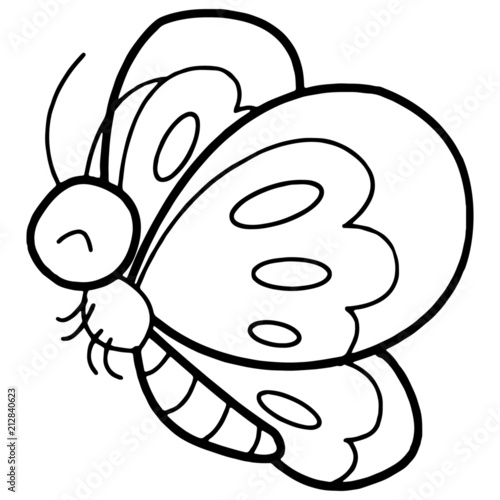 cute butterfly cartoon illustration isolated on white
